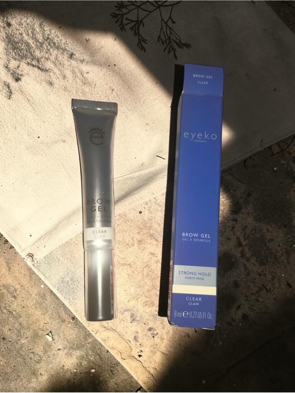 Eyeko Clear Brow Gel – Silver Tube with Blue Box